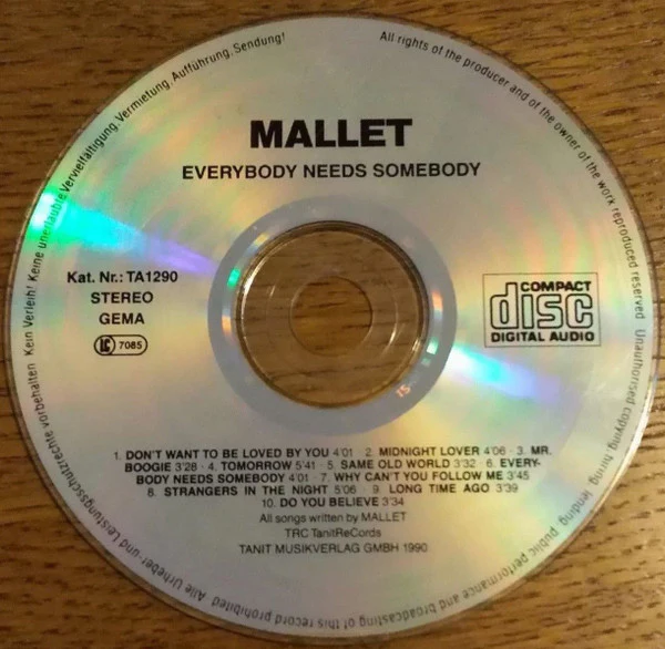 Mallet - Everybody Needs Somebody (CD, Album) (Very Good Plus (VG+)) - Image 3