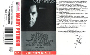 Mandy Patinkin - Mandy Patinkin (Cass, Album, CrO) (Very Good Plus (VG+))