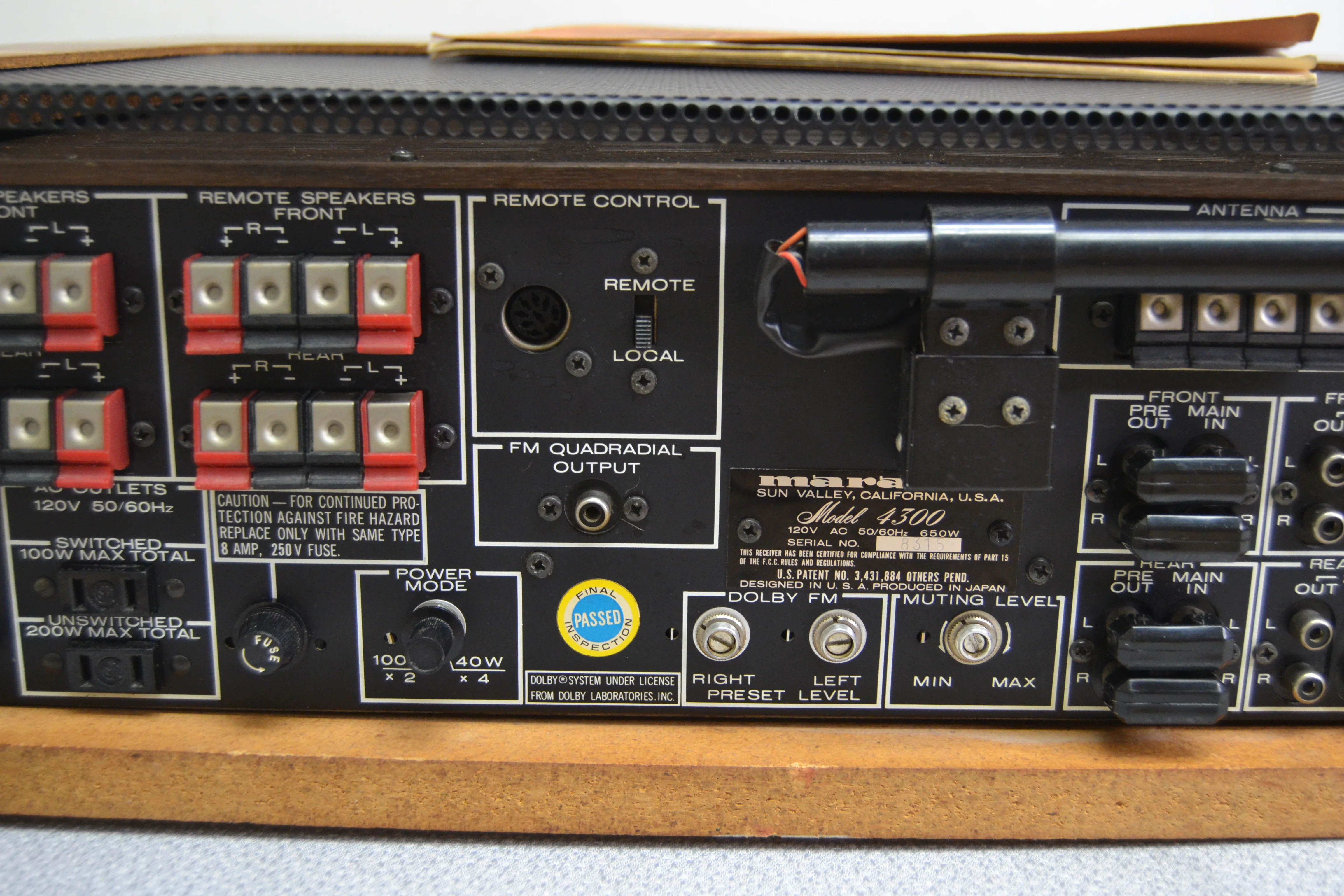 Marantz 4300 Stereo Receiver * 100W RMS x 2 * Original Wood Case * Manual * Fully Serviced * All Original No Recaps !!! - Image 15
