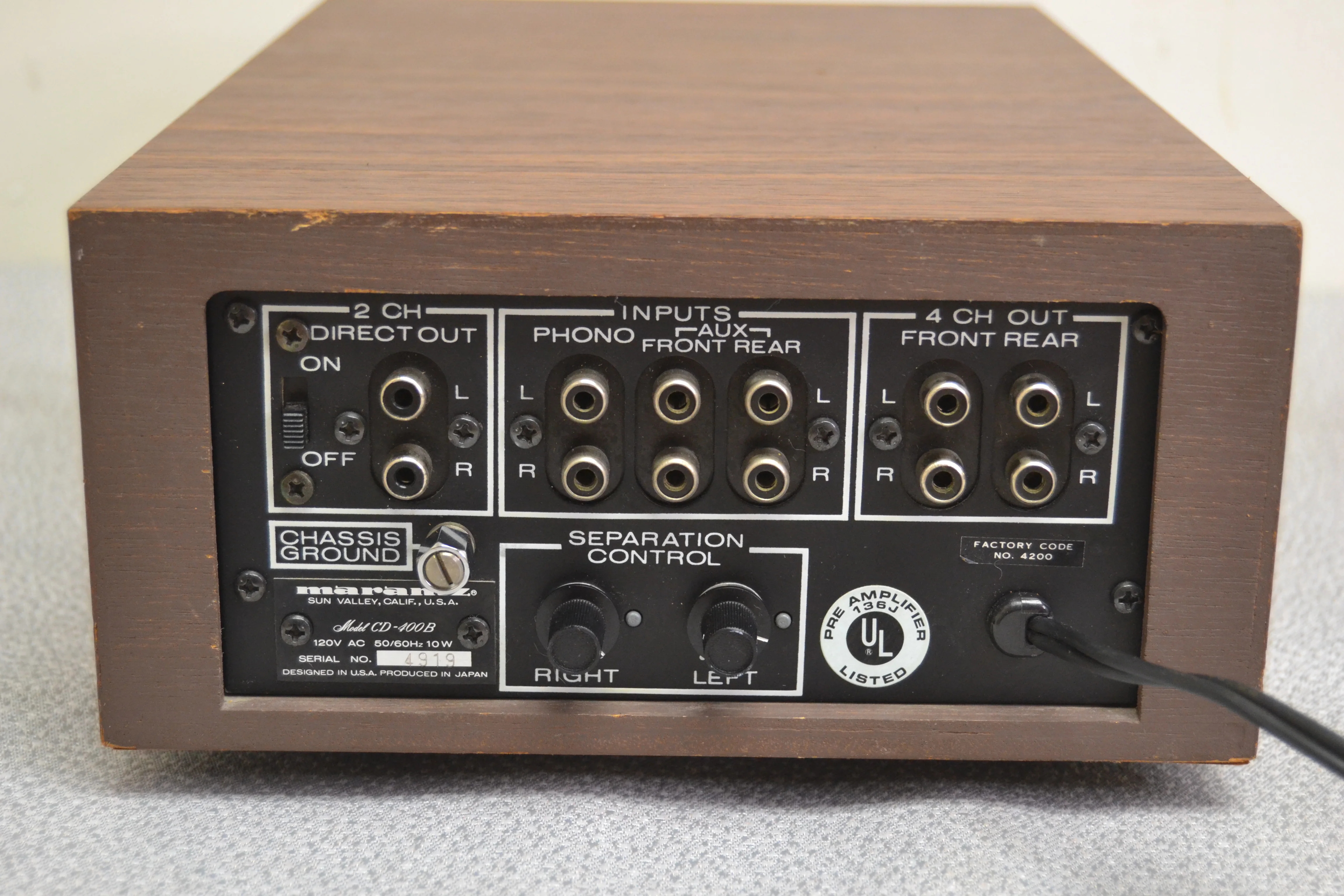Marantz CD400  CD-4 Disc Demodulator (1976-77) - Image 6