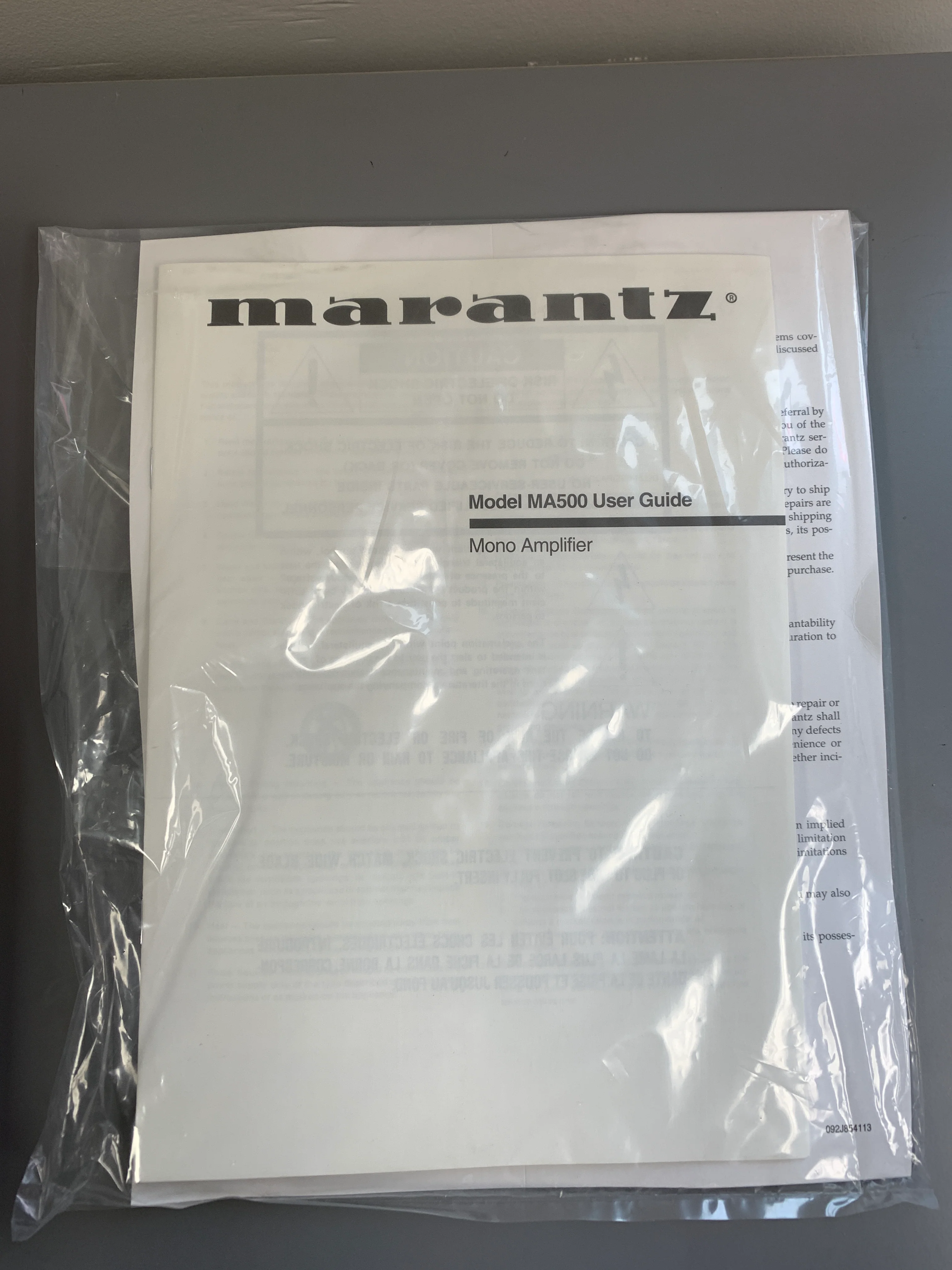 Marantz MA500U Mono Power Amp *Box *Manual *100W RMS - Image 7