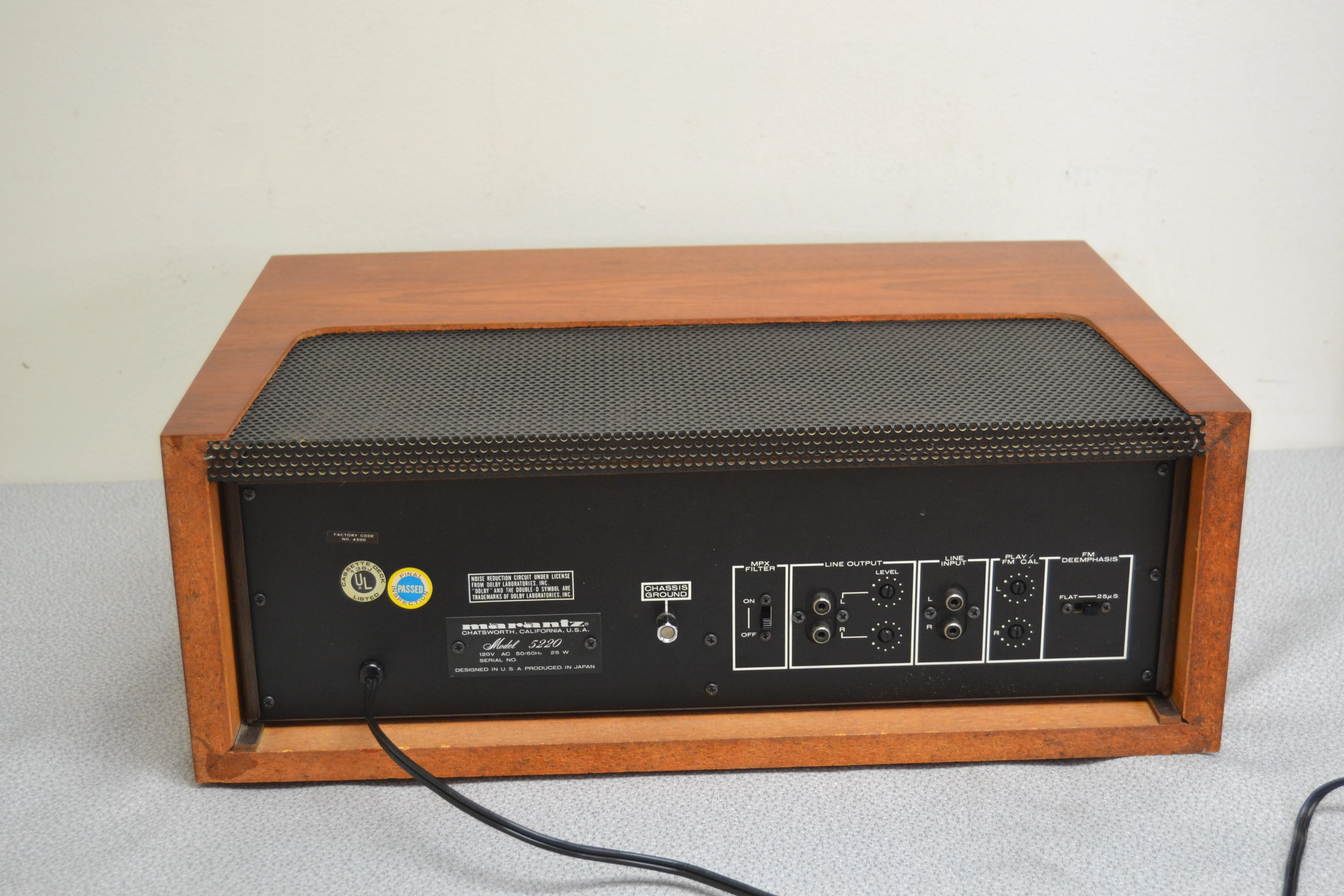 Marantz Model 5220 Single Cassette Deck * Original Wood Case * Fully Serviced * New Belts - Image 17