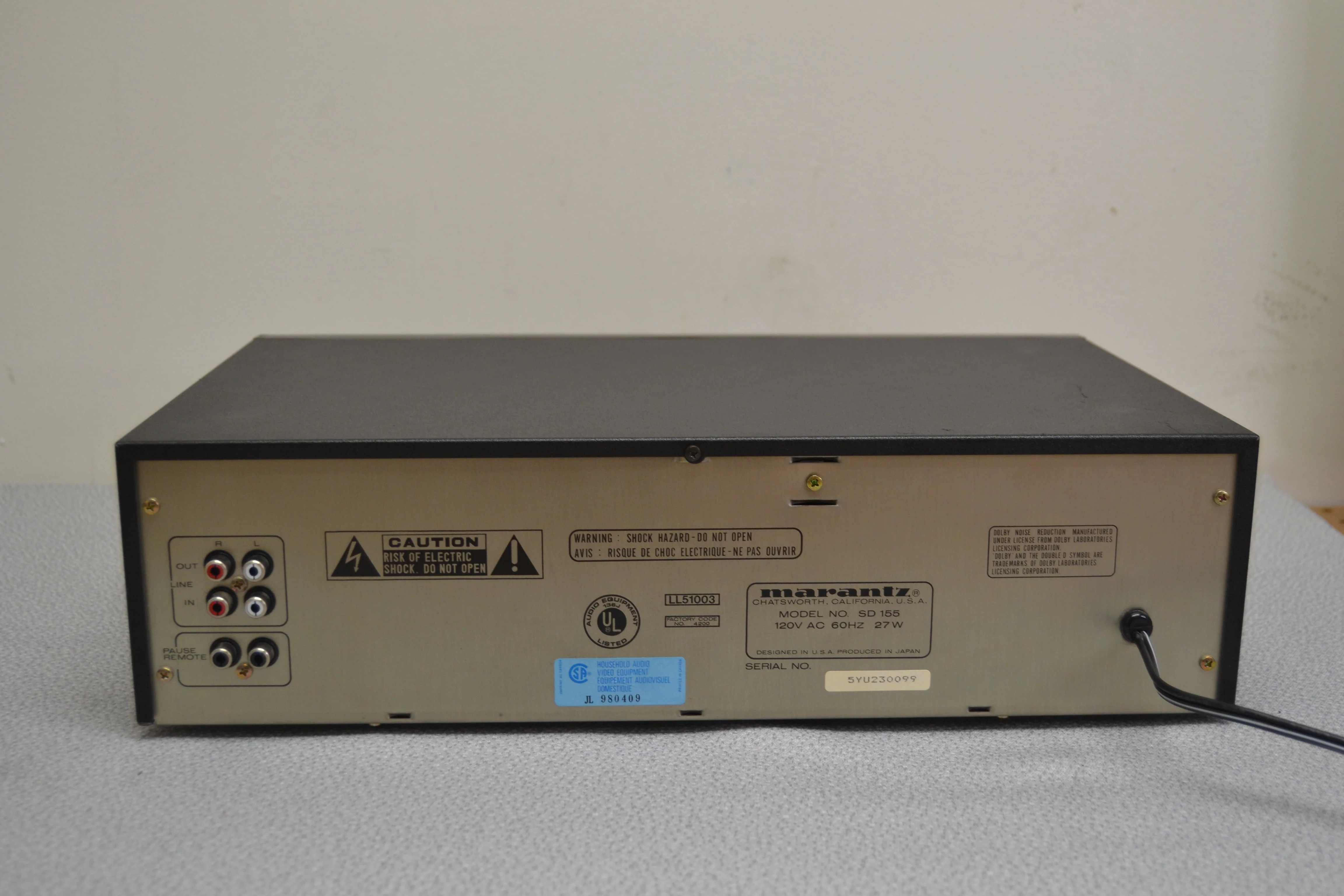 Marantz SD-155 Double Cassette Deck * Fully Serviced * New Belts * Box * Manual - Image 12