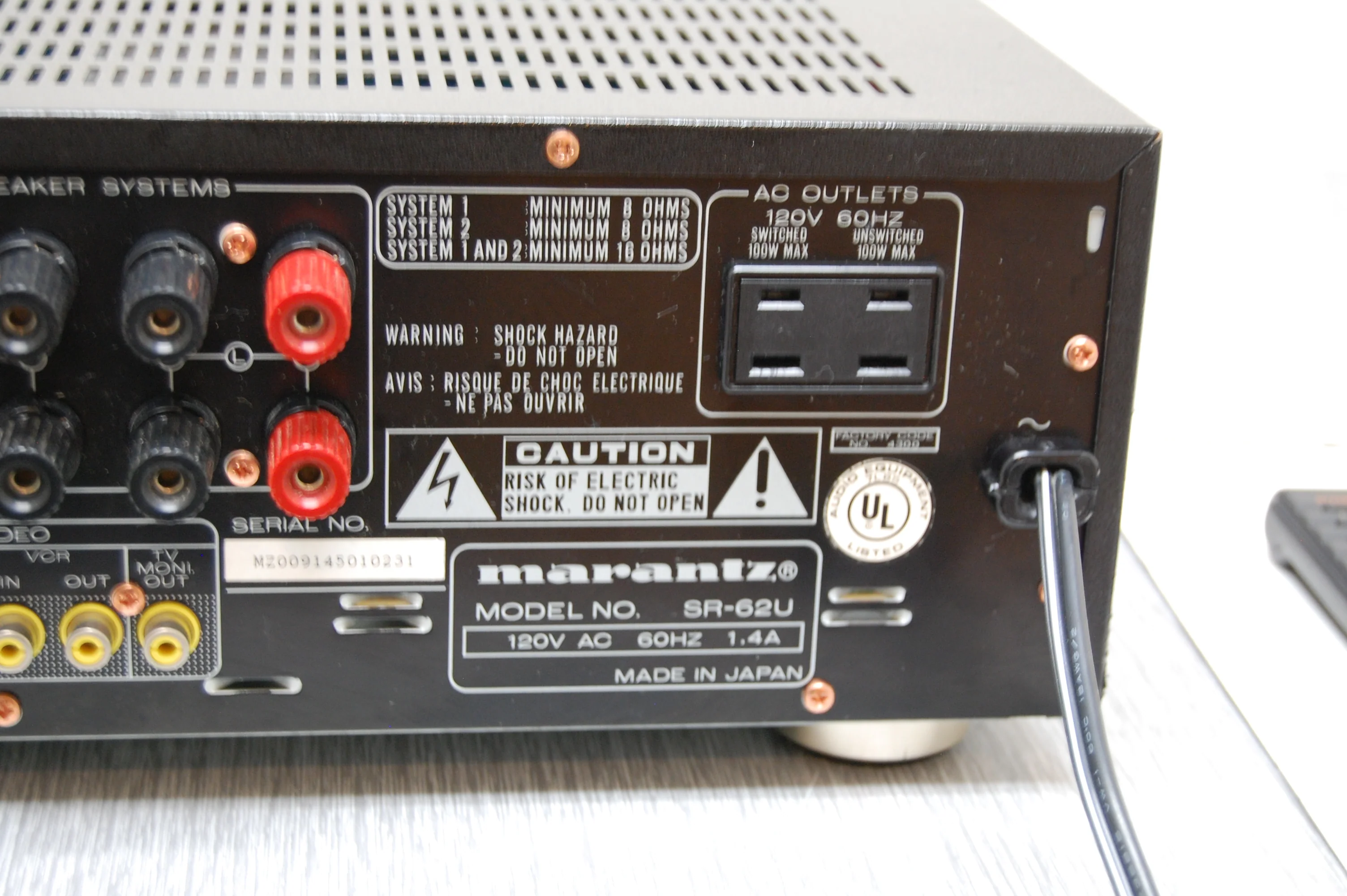 Marantz SR-62 Stereo Receiver * Manual * Remote * - Image 13
