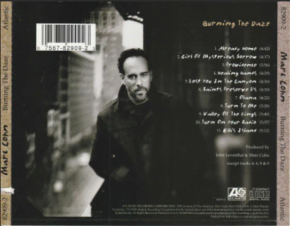 Marc Cohn - Burning The Daze (CD, Album, Com) (Very Good Plus (VG+)) - Image 2