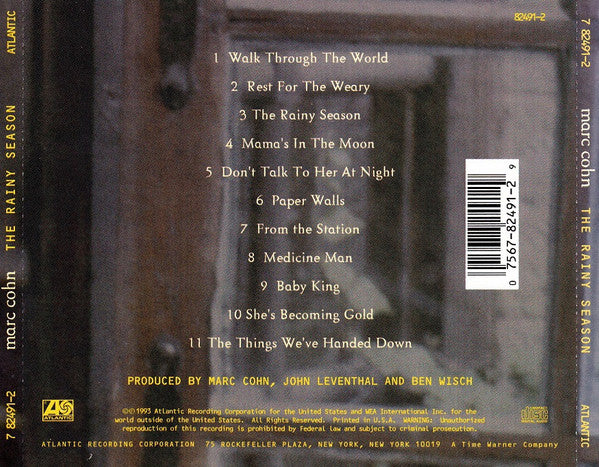 Marc Cohn - The Rainy Season (CD, Album) (Very Good Plus (VG+)) - Image 2