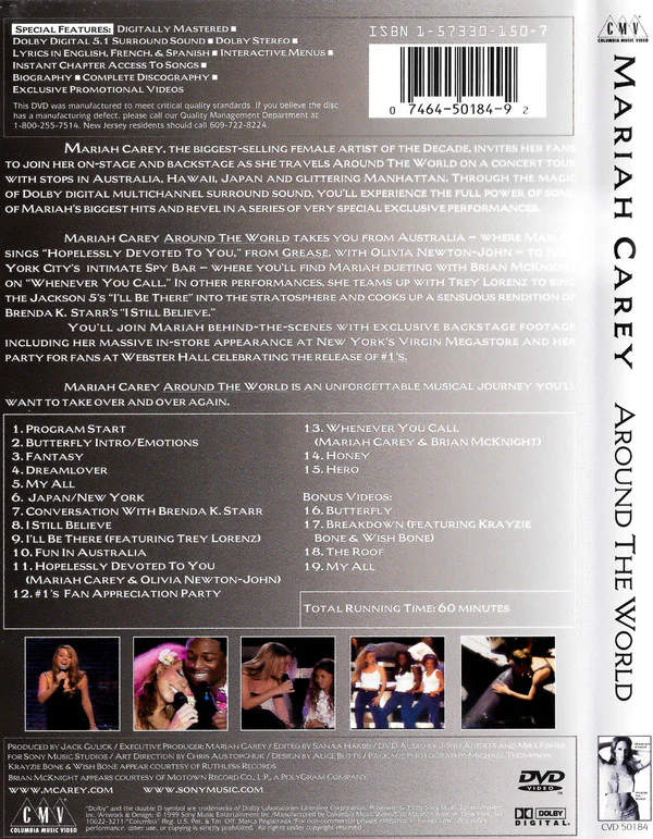 Mariah Carey - Around The World (DVD-V, Multichannel) (Very Good Plus (VG+)) - Image 2