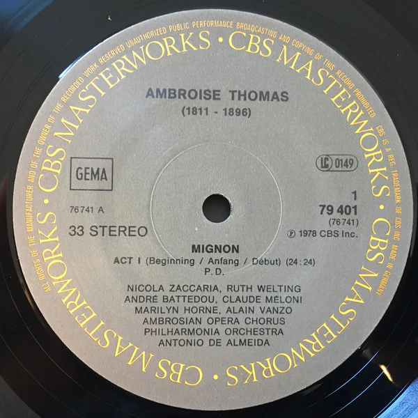 Marilyn Horne · Ambroise Thomas · Ruth Welting · Alain Vanzo · Nicola Zaccaria · Frederica von Stade · The Ambrosian Opera Chorus · Philharmonia Orchestra · Antonio De Almeida - Mignon (4xLP + Box) (Near Mint (NM or M-)) - Image 2