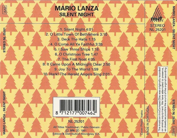 Mario Lanza - Silent Night (CD, Comp) (Near Mint (NM or M-)) - Image 4