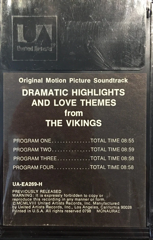 Mario Nascimbene - The Vikings (Original Music From The Motion Picture Sound Track) (8-Trk) (Mint (M)) - Image 2
