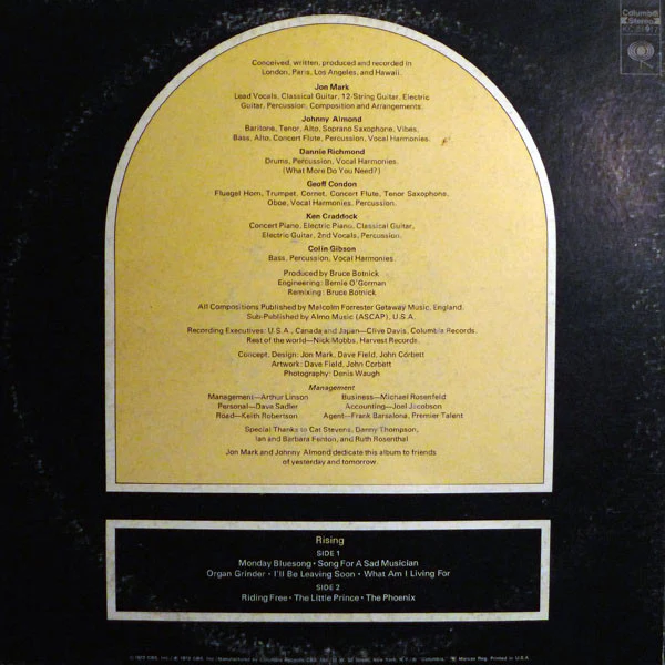 Mark-Almond - Rising (LP, Album, Ter) (Very Good (VG)) - Image 2