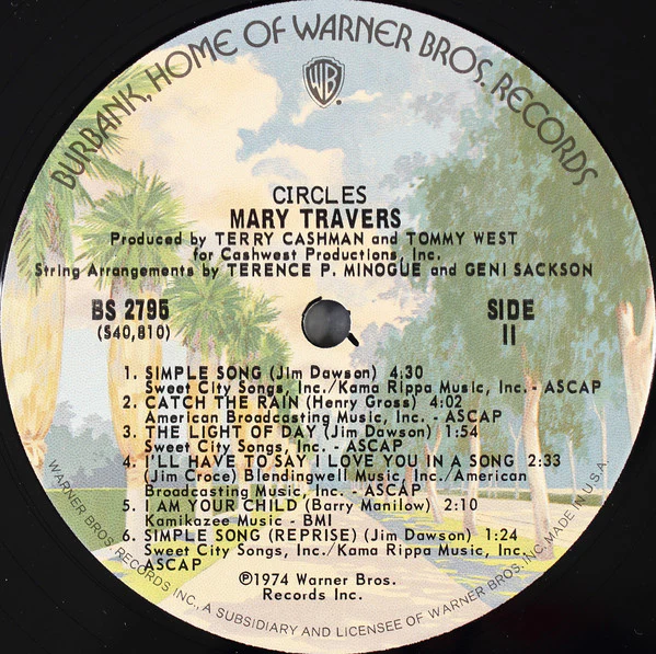 Mary Travers - Circles (LP, Album, San) (Very Good Plus (VG+)) - Image 4
