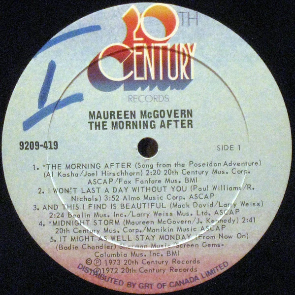 Maureen McGovern - The Morning After (LP, Album) (Very Good Plus (VG+)) - Image 3