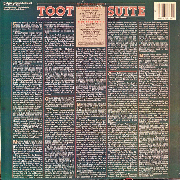 Maurice André / Claude Bolling - Bolling: Toot Suite (LP, Album) (Near Mint (NM or M-)) - Image 2