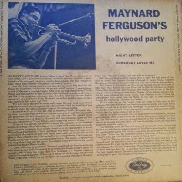 Maynard Ferguson - Hollywood Party (LP, Mono) (Good (G)) - Image 2
