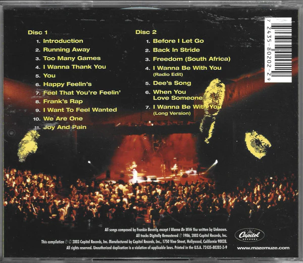 Maze Featuring Frankie Beverly - Live In Los Angeles (2xCD, Album) (Near Mint (NM or M-)) - Image 2