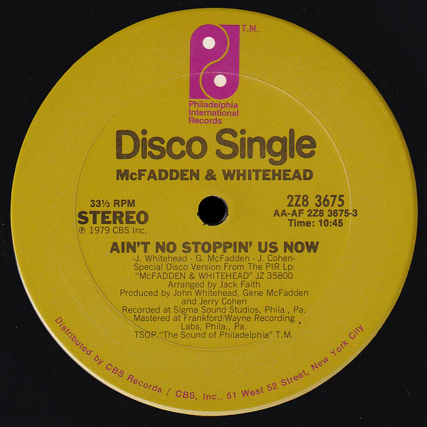 McFadden & Whitehead - Ain't No Stoppin' Us Now (12", Single) (Very Good Plus (VG+))