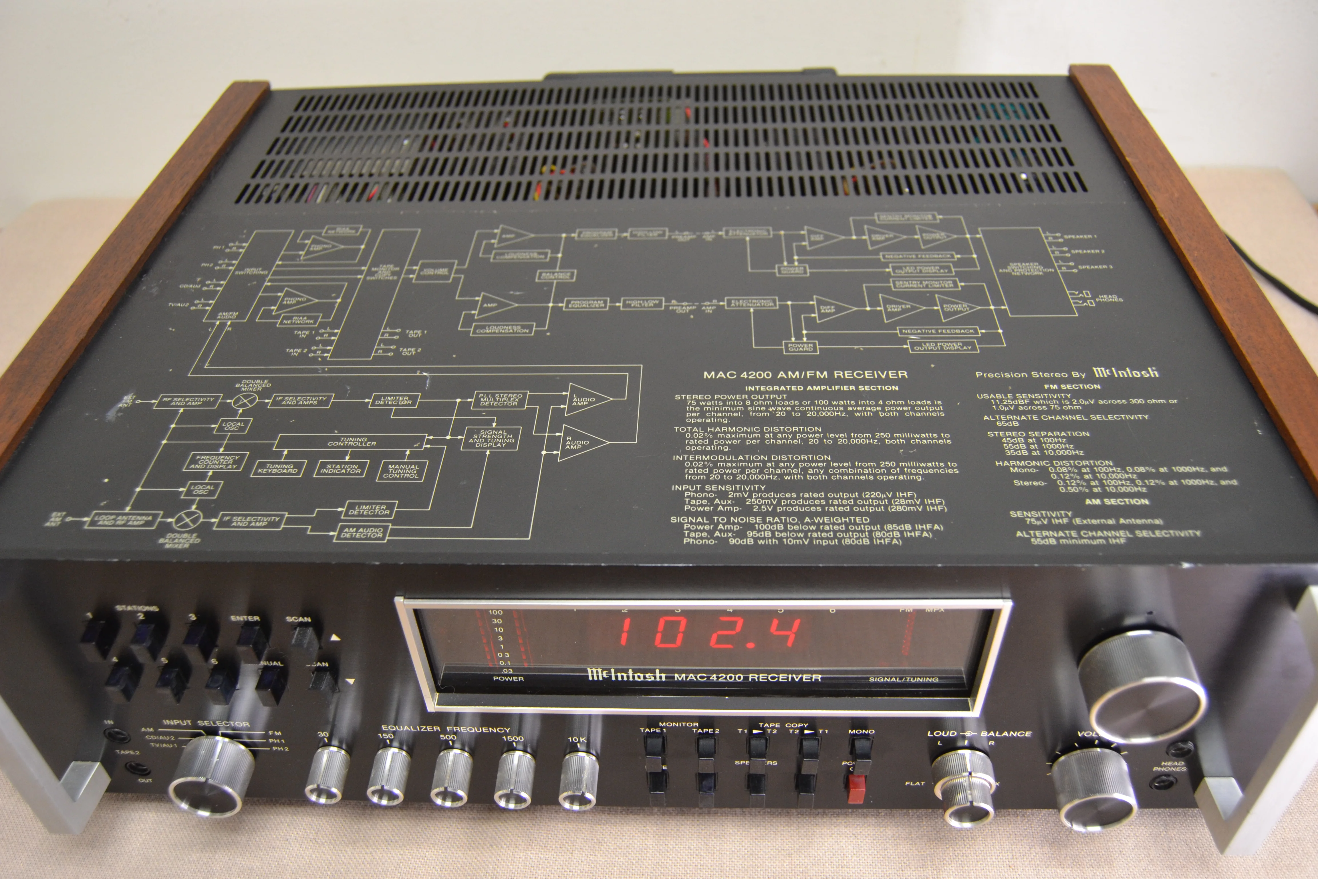 McIntosh MAC4200 Stereo Receiver * 75W RMS * Recapped and Rebuilt * 1986 - Image 8