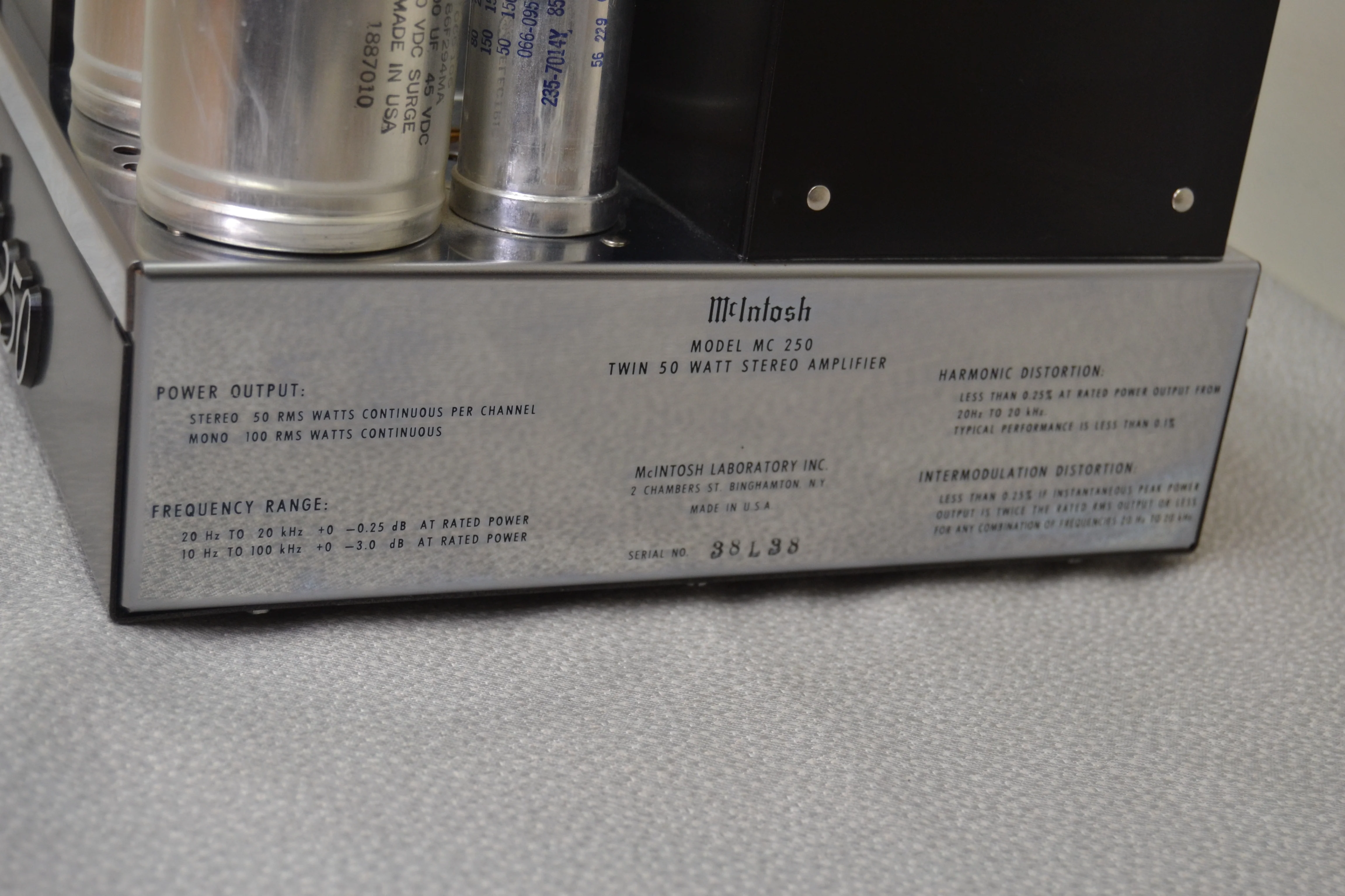 McIntosh MC-250 Stereo Power Amplifier * Fully Serviced * Fully Functional - Image 6
