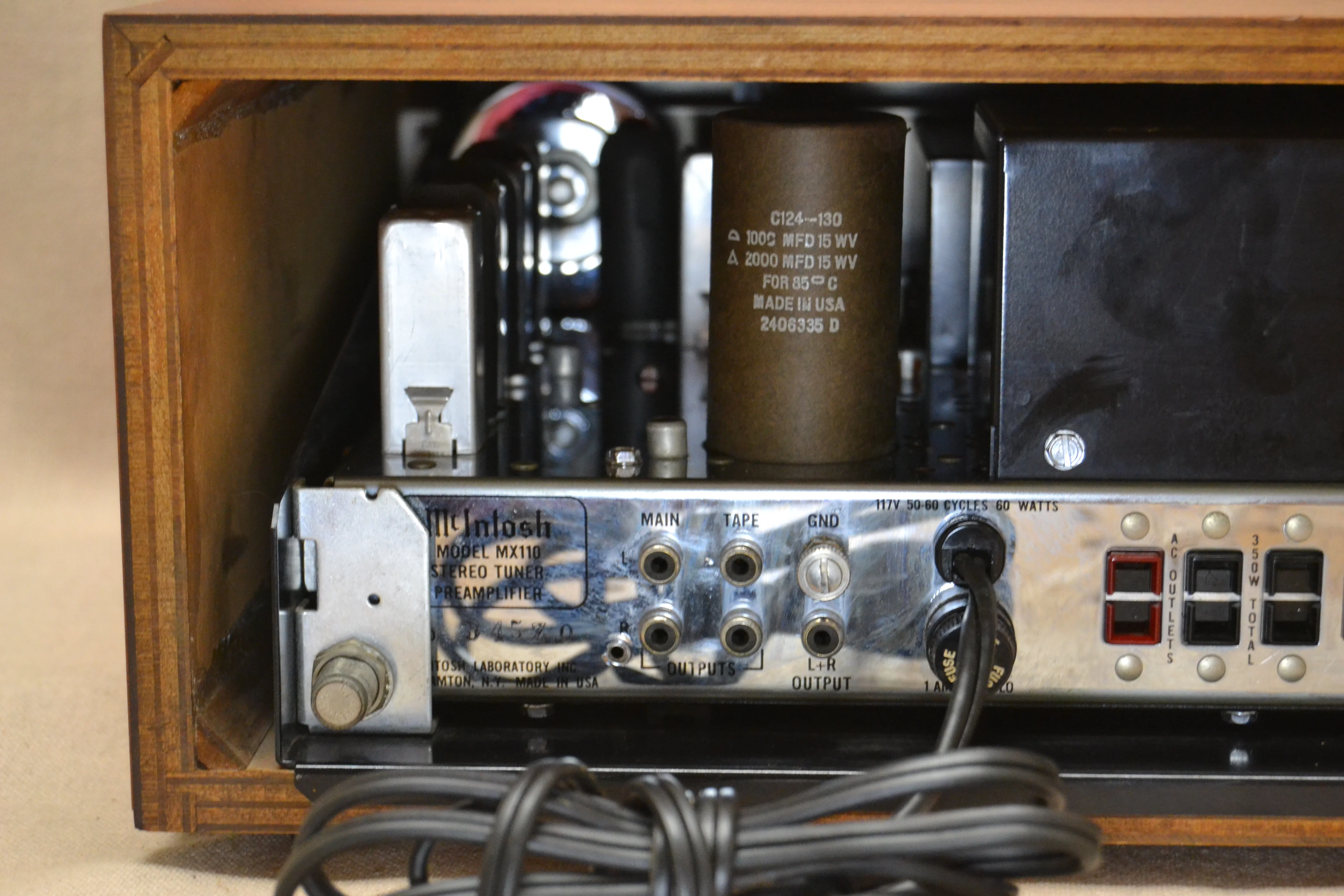 McIntosh MX110 Z Series ( Late ) 1963-1969 Preamplifier - Tuner * Fully Serviced * OEM Wood Case - Image 9