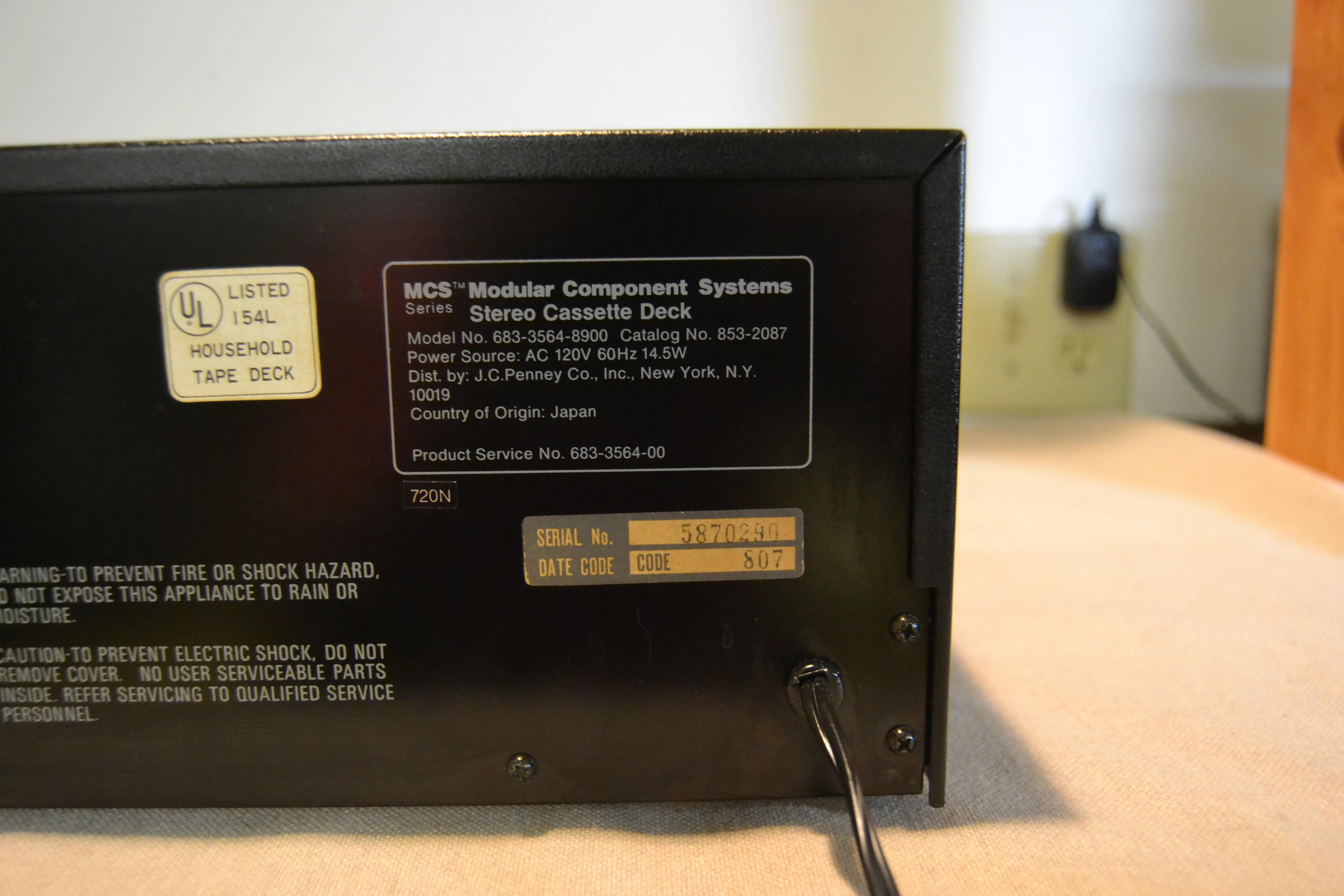 MCS 3564 Single Cassette Deck - Fully Serviced _ New Belts - Image 13