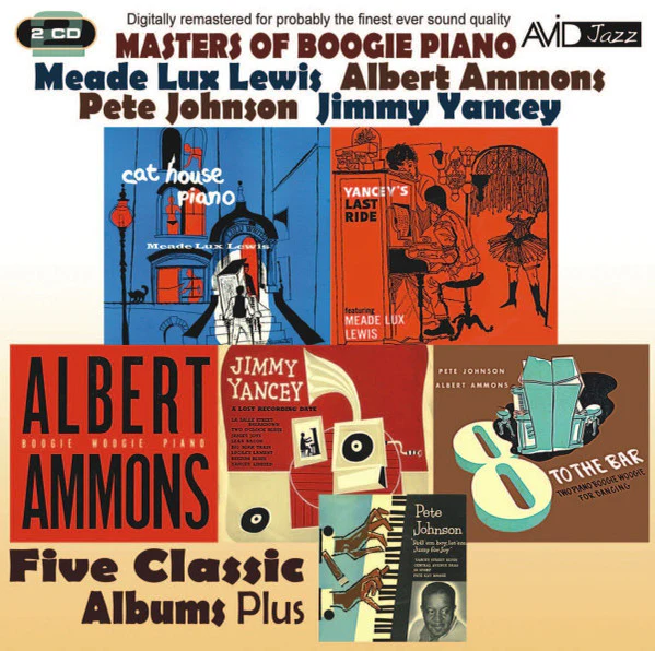 Meade Lux Lewis*, Albert Ammons, Pete Johnson, Jimmy Yancey - Masters Of Boogie Piano: Five Classic Albums Plus (2xCD, Comp, RM) (Near Mint (NM or M-))