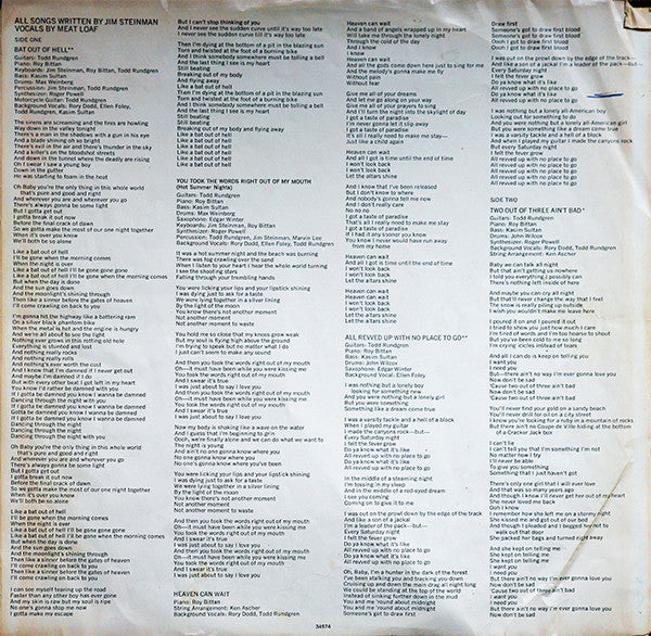 Meat Loaf - Bat Out Of Hell (LP, Album, RE, Pit) (Very Good Plus (VG+)) - Image 5