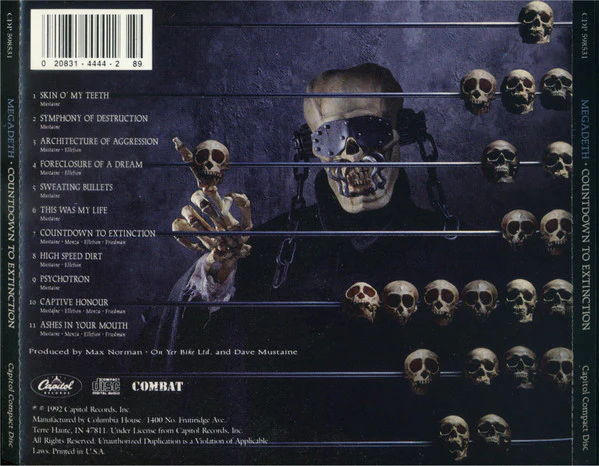 Megadeth - Countdown To Extinction (CD, Album, Club, CRC) (Near Mint (NM or M-)) - Image 3