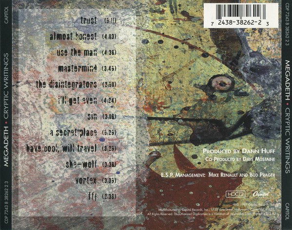 Megadeth - Cryptic Writings (HDCD, Album) (Very Good Plus (VG+)) - Image 2