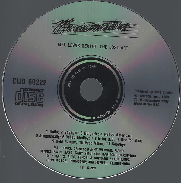 Mel Lewis Sextet - The Lost Art (CD, Album) (Very Good Plus (VG+)) - Image 3