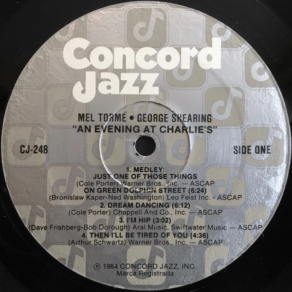Mel Tormé • George Shearing - An Evening At Charlie's (LP, Album) (Near Mint (NM or M-)) - Image 3