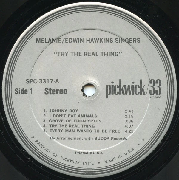 Melanie / Edwin Hawkins Singers - Try The Real Thing (LP, Comp) (Near Mint (NM or M-)) - Image 3