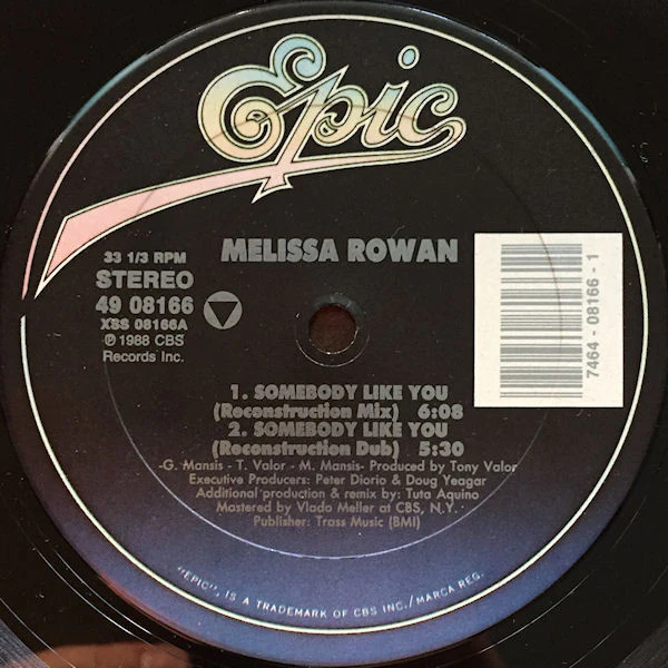 Melissa Rowan - Somebody Like You (12") (Very Good Plus (VG+)) - Image 2