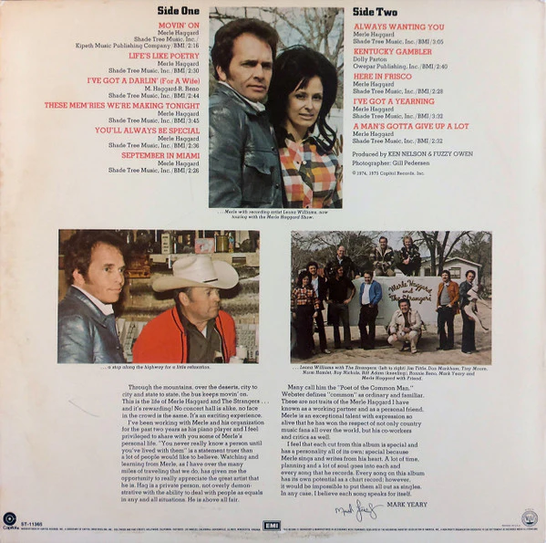 Merle Haggard And The Strangers  - Keep Movin' On (LP, Album) (Very Good (VG)) - Image 2