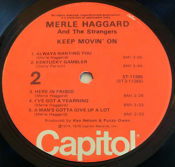 Merle Haggard And The Strangers  - Keep Movin' On (LP, Album) (Very Good (VG)) - Image 4