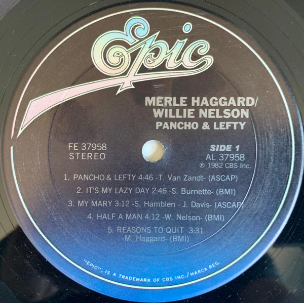 Merle Haggard / Willie Nelson - Poncho & Lefty (LP, Album, Car) (Very Good Plus (VG+)) - Image 3