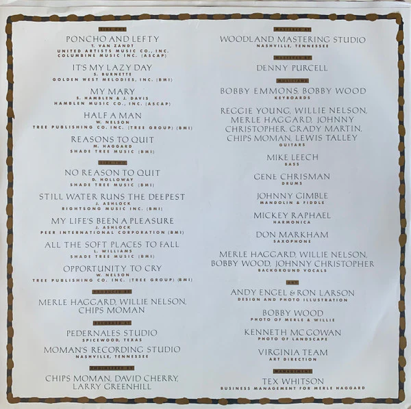 Merle Haggard / Willie Nelson - Poncho & Lefty (LP, Album, Car) (Very Good Plus (VG+)) - Image 5