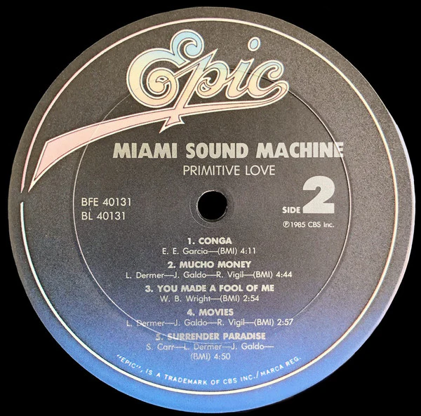 Miami Sound Machine - Primitive Love (LP, Album, Car) (Very Good Plus (VG+)) - Image 4