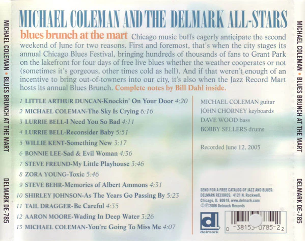 Michael Coleman And The Delmark All-Stars - Blues Brunch At The Mart (CD, Album) (Mint (M)) - Image 3