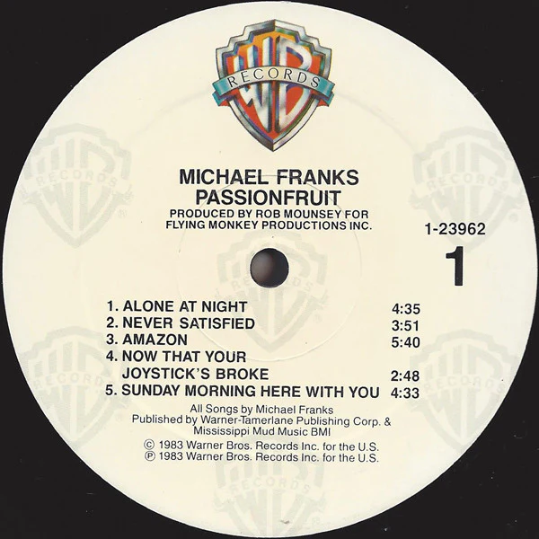Michael Franks - Passionfruit (LP, Album) (Very Good Plus (VG+)) - Image 3