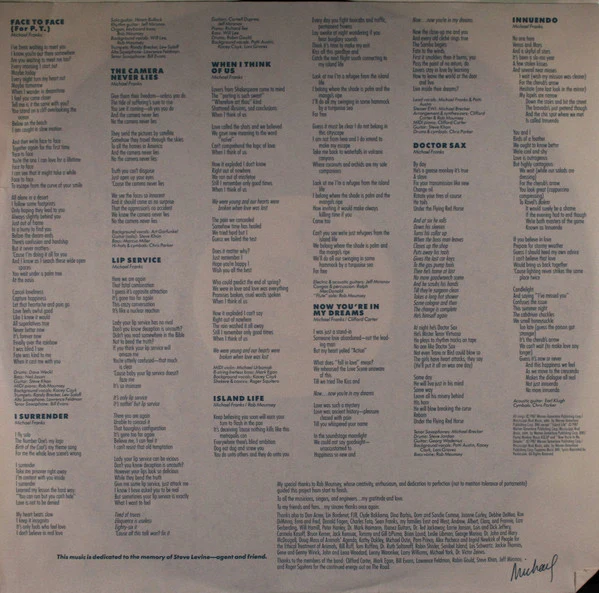 Michael Franks - The Camera Never Lies (LP, Album) (Near Mint (NM or M-)) - Image 5