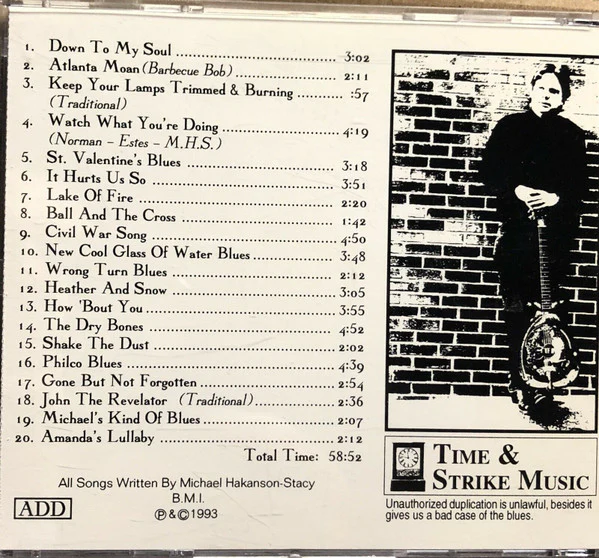 Michael Hakanson-Stacy - Bottle On My Finger... Blues To My Shoes (CD, Album) (Very Good Plus (VG+)) - Image 2