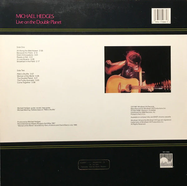 Michael Hedges - Live On The Double Planet (LP, Album) (Very Good Plus (VG+)) - Image 2