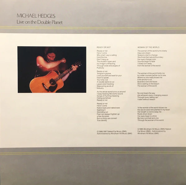 Michael Hedges - Live On The Double Planet (LP, Album) (Very Good Plus (VG+)) - Image 5