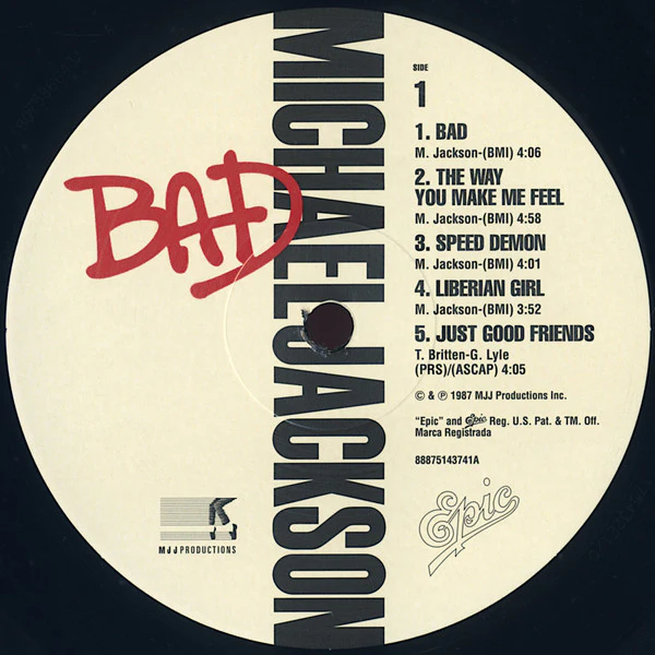 Michael Jackson - Bad (LP, Album, RE, Gat) (Near Mint (NM or M-)) - Image 4