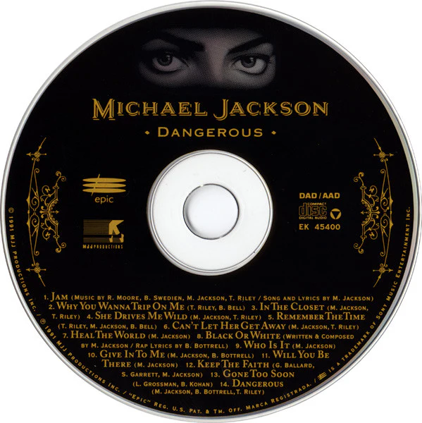 Michael Jackson - Dangerous (CD, Album, Pit) (Very Good Plus (VG+)) - Image 3
