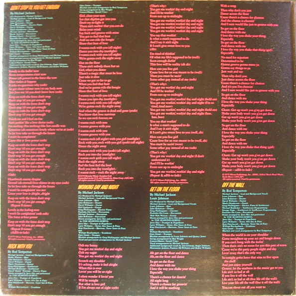 Michael Jackson - Off The Wall (LP, Album, Pit) (Very Good Plus (VG+)) - Image 2