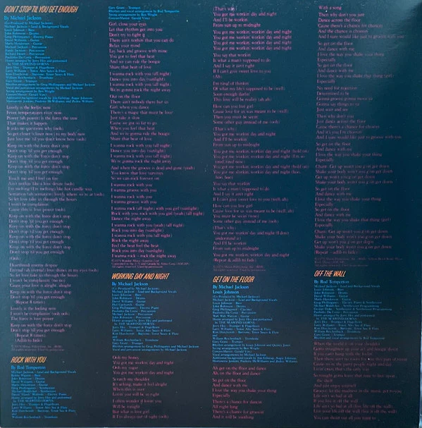 Michael Jackson - Off The Wall (LP, Album, Ter) (Very Good (VG)) - Image 2