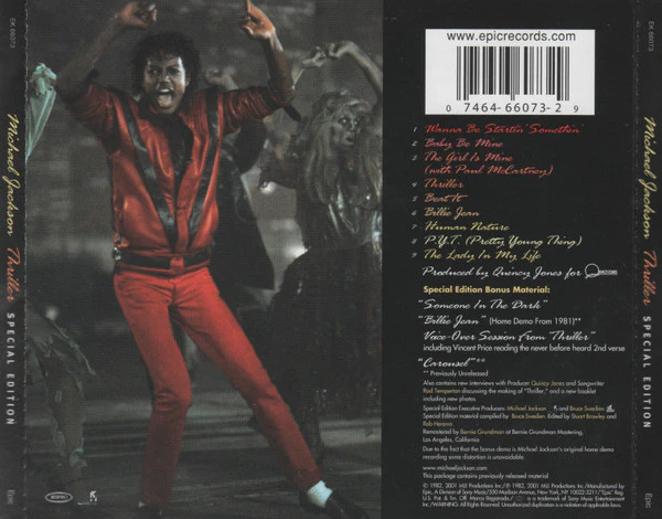 Michael Jackson - Thriller (CD, Album, RE, RM, S/Edition) (Near Mint (NM or M-)) - Image 2