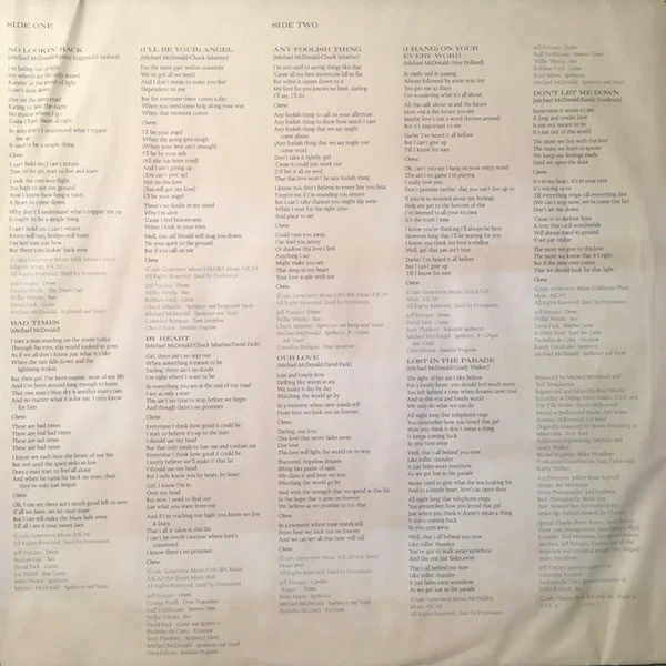 Michael McDonald - No Lookin' Back (LP, Album, Spe) (Very Good Plus (VG+)) - Image 5